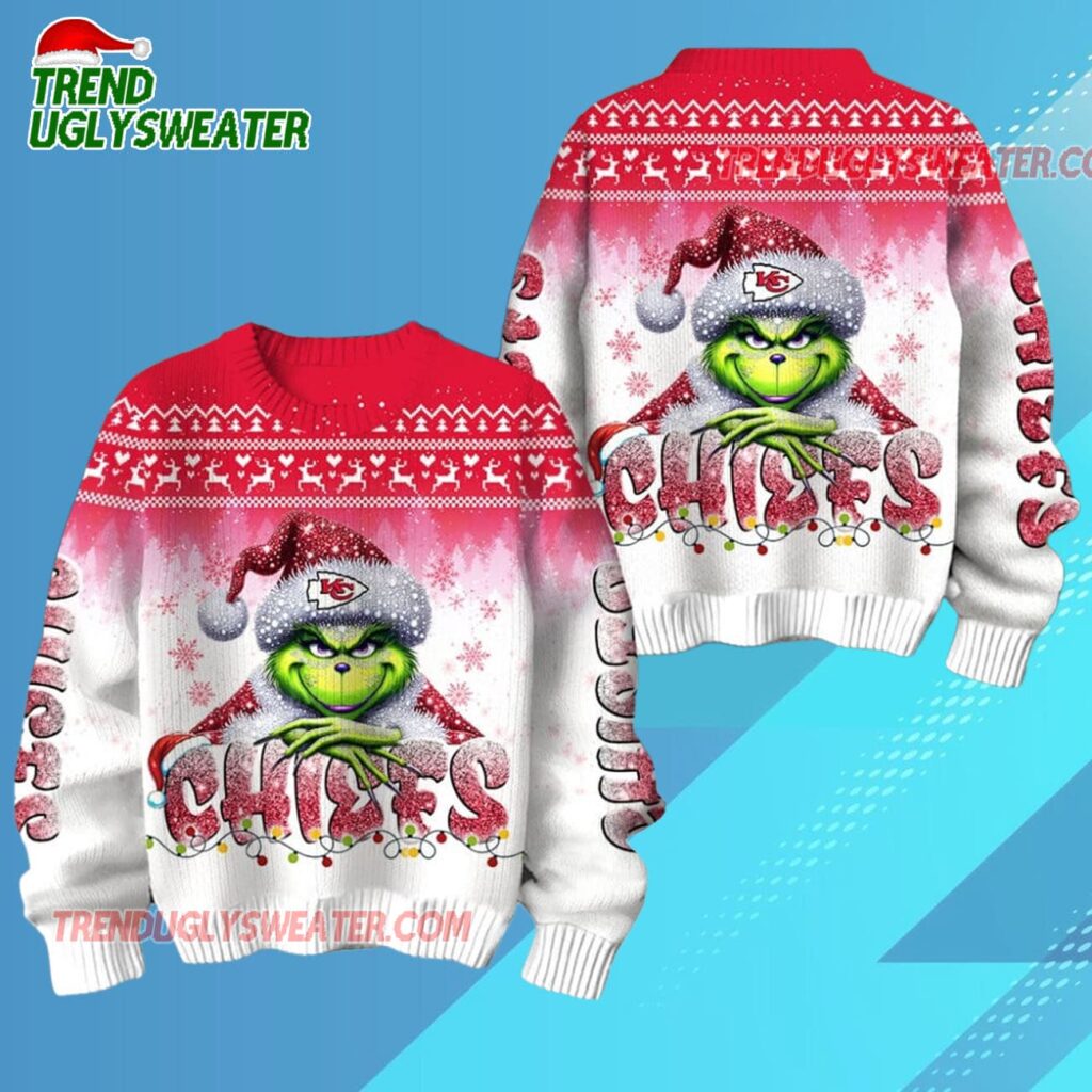 Kansas City Chiefs Nfl X The Grinch 2025 Edition Ugly Christmas Sweater