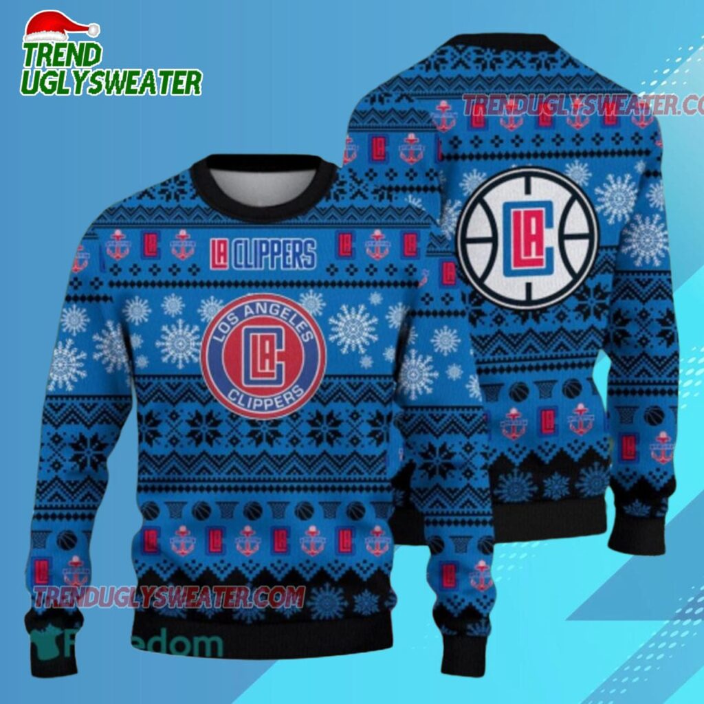 La Clippers Festive Courtside Ugly Christmas Sweater 1