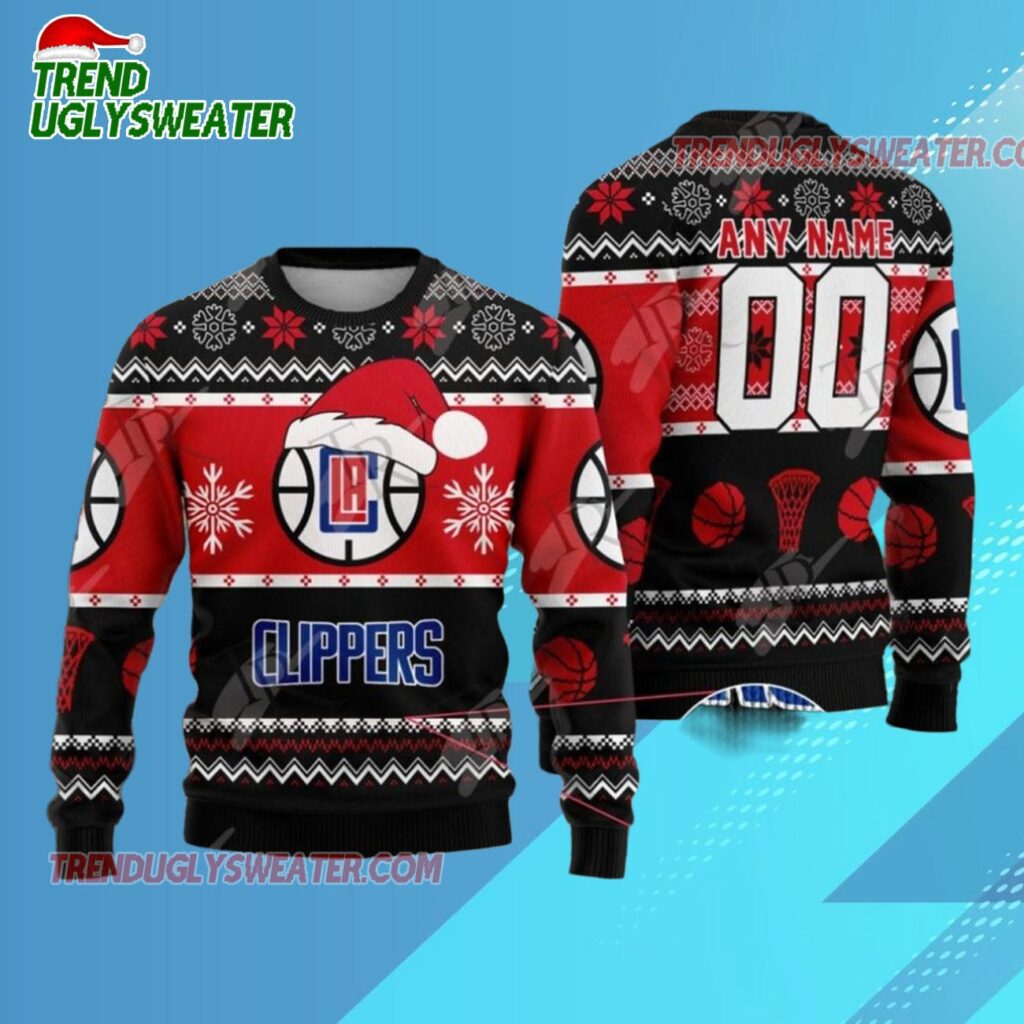 La Clippers Holiday Dunk Ugly Christmas Sweater 1