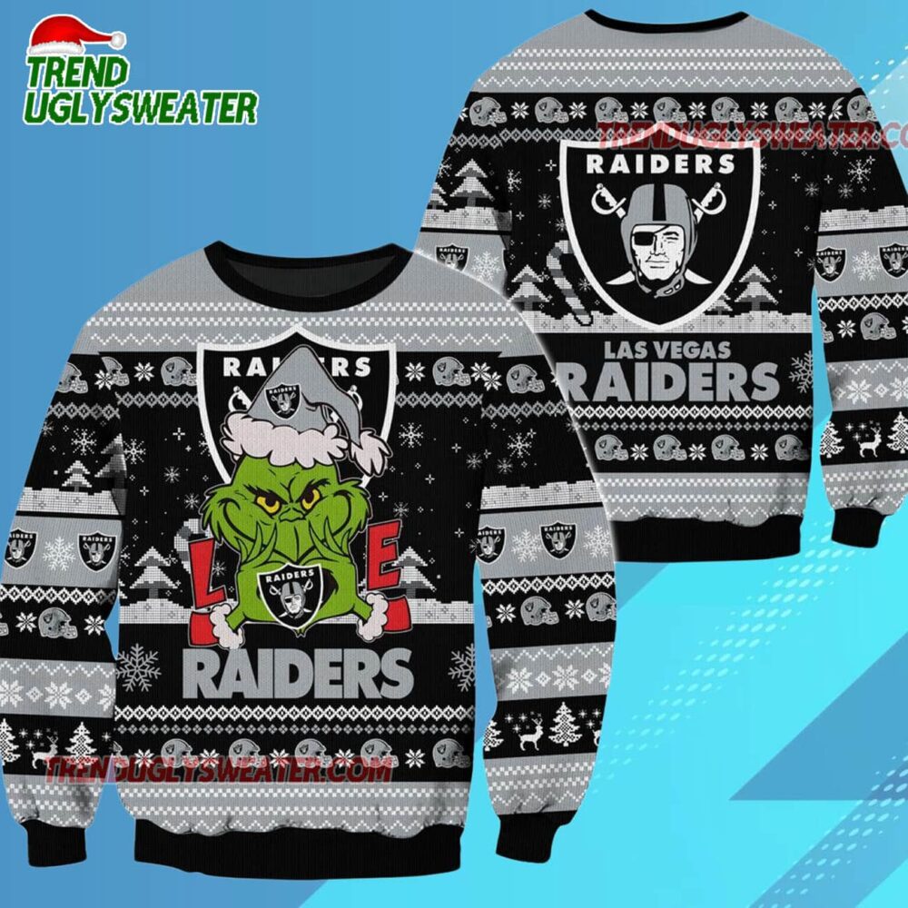 Las Vegas Raiders Nfl Grinch Football Limited Ugly Christmas Sweater