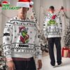 Personalized Las Vegas Raiders Nfl Grinch Santa Hats Ugly Christmas Sweater 2 Las Vegas Raiders Nfl Grinch Santa Hats Ugly Christmas Sweater