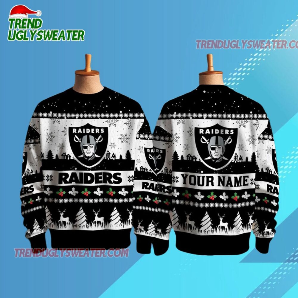 Las Vegas Raiders Nfl Snow Ugly Christmas Sweater
