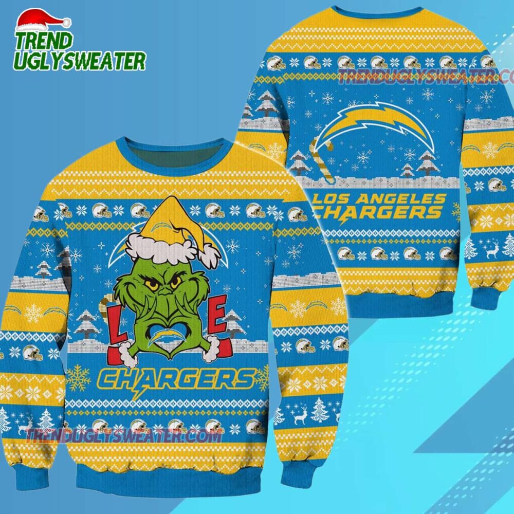 Los Angeles Chargers Nfl Grinch Football Limited Ugly Christmas Sweater