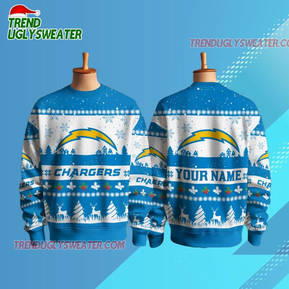 Los Angeles Chargers Nfl Snow Ugly Christmas Sweater