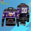 Personalized Los Angeles Lakers Snowy Slam Dunk Ugly Christmas Sweater 2 Los Angeles Lakers Snowy Slam Dunk Ugly Christmas Sweater 1