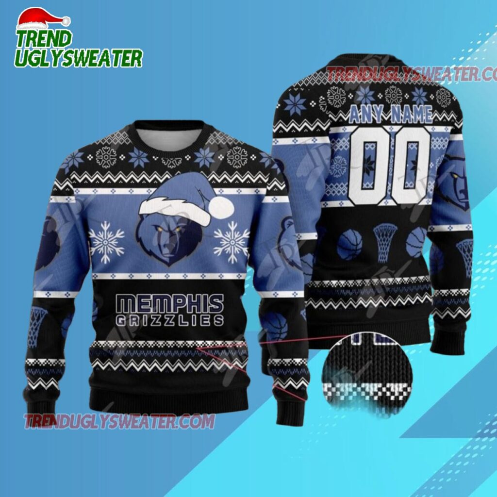 Memphis Grizzlies Frosty Bear Slam Ugly Christmas Sweater 1