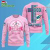Miami Dolphins 2025 Nfl My God Is Stronger Than Breast Cancer Chritmas Sweater