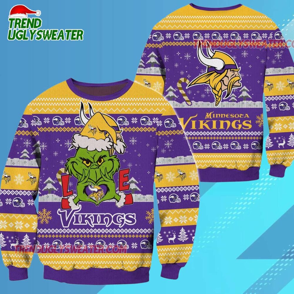 Minnesota Vikings Nfl Grinch Football Limited Ugly Christmas Sweater