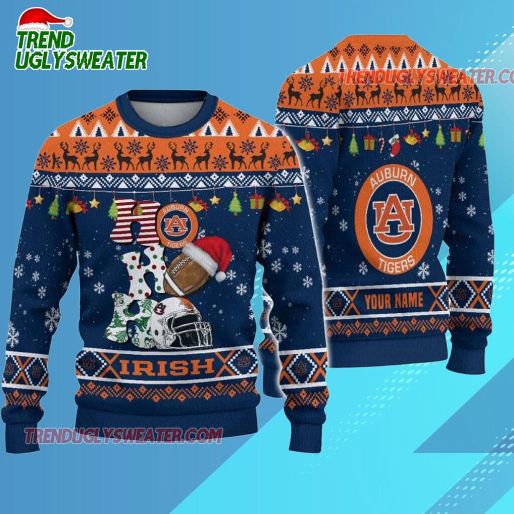 Ncaa Auburn Tigers Football Ho Ho Ho Ugly Christmas Sweater 1