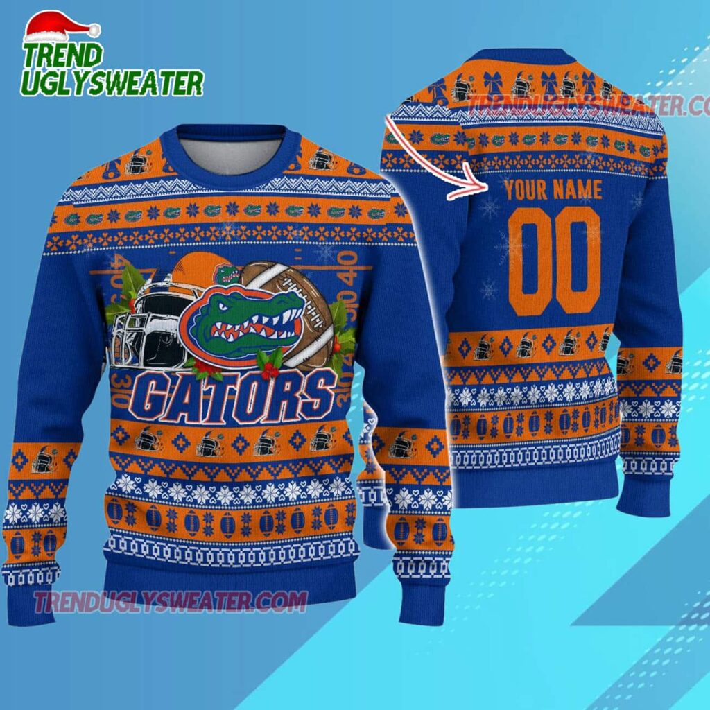 Ncaa Florida Gators Logo Team Football Custom Christmas Ugly Sweater 1