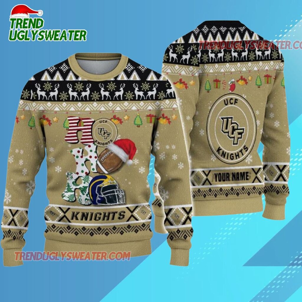 Ncaa Ucf Knights Football Ho Ho Ho Ugly Christmas Sweater 1
