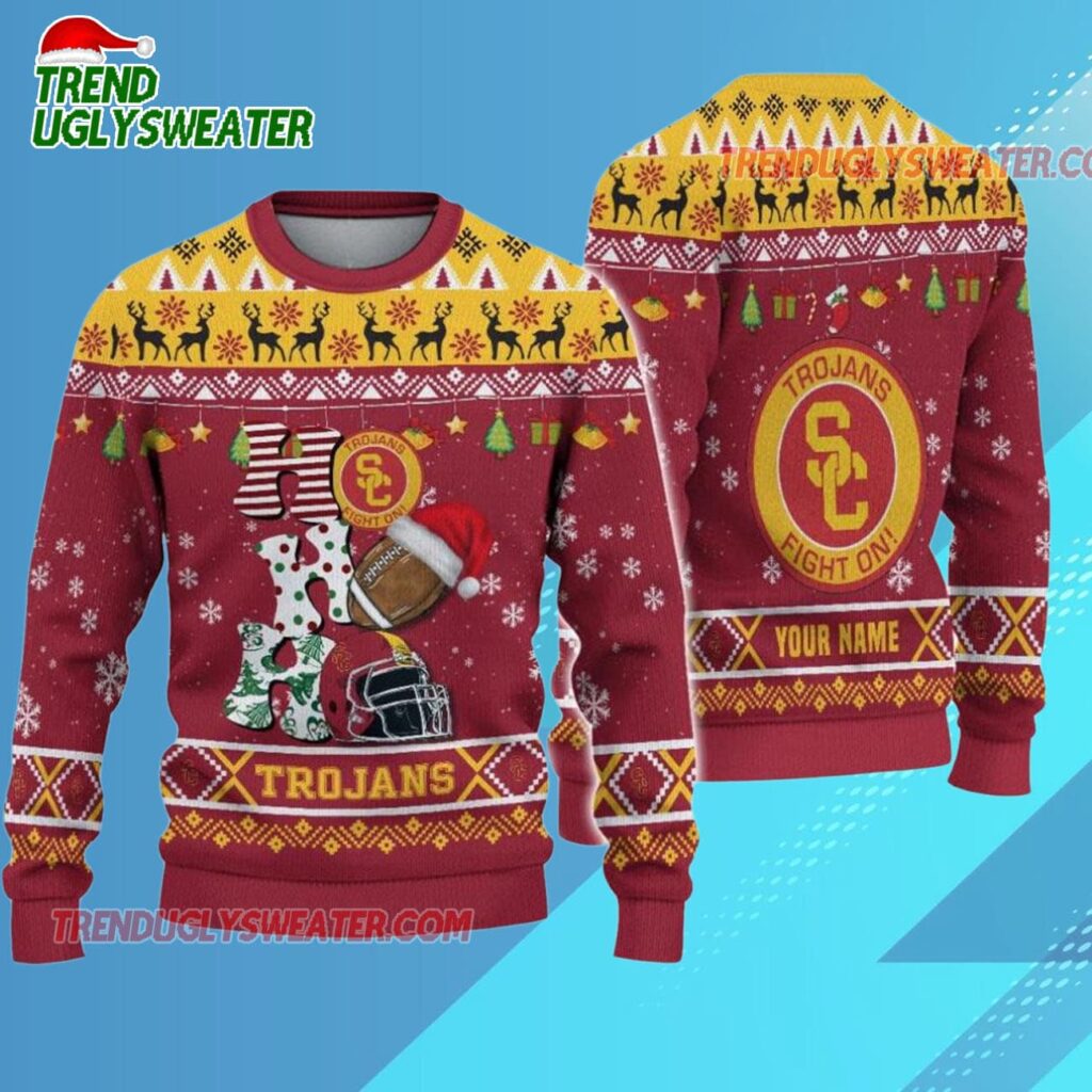 Ncaa Usc Trojans Football Ho Ho Ho Ugly Christmas Sweater 1