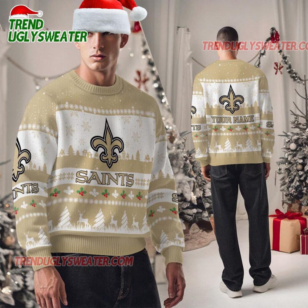 New Orleans Saints Nfl Snow Ugly Christmas Sweater