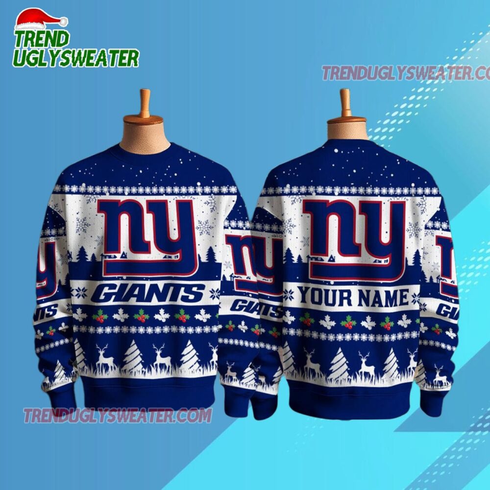New York Giants Nfl Snow Ugly Christmas Sweater