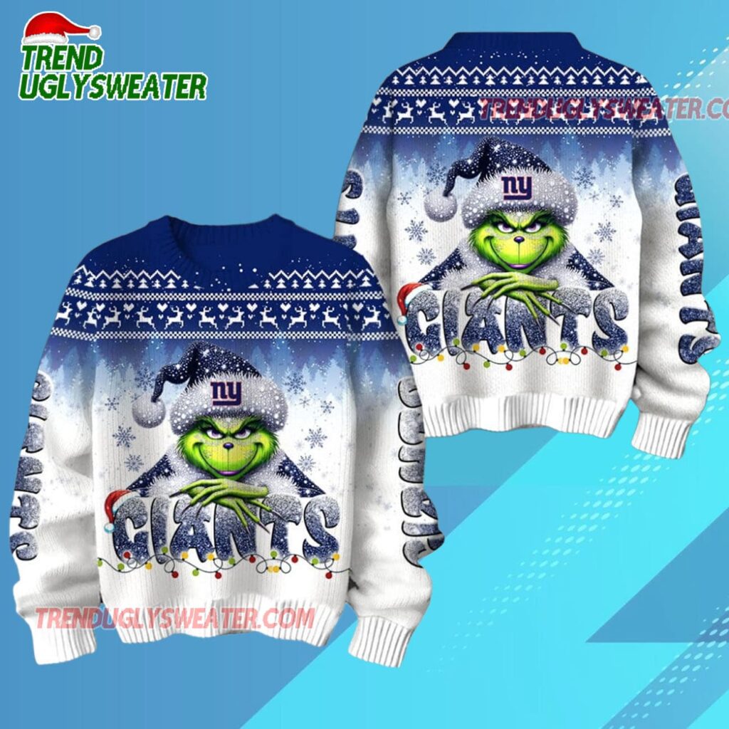 New York Giants Nfl X The Grinch 2025 Edition Ugly Christmas Sweater