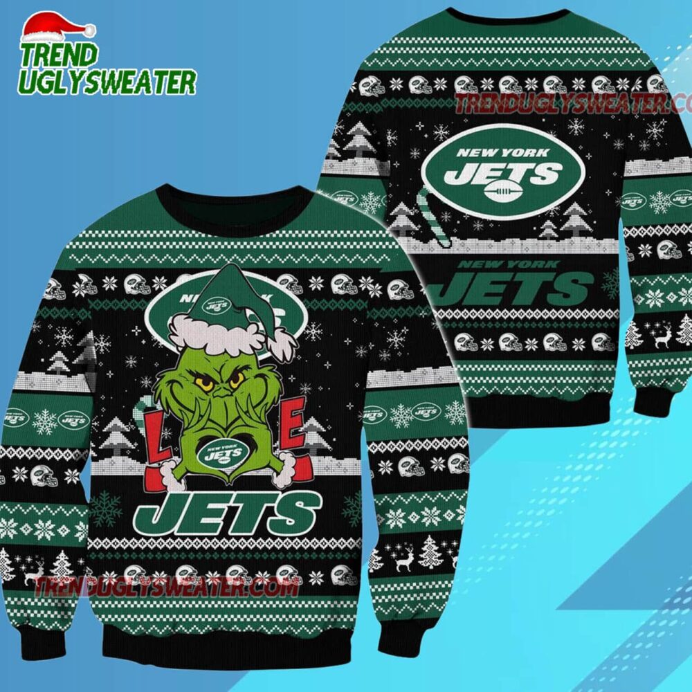 New York Jets Nfl Grinch Football Limited Ugly Christmas Sweater