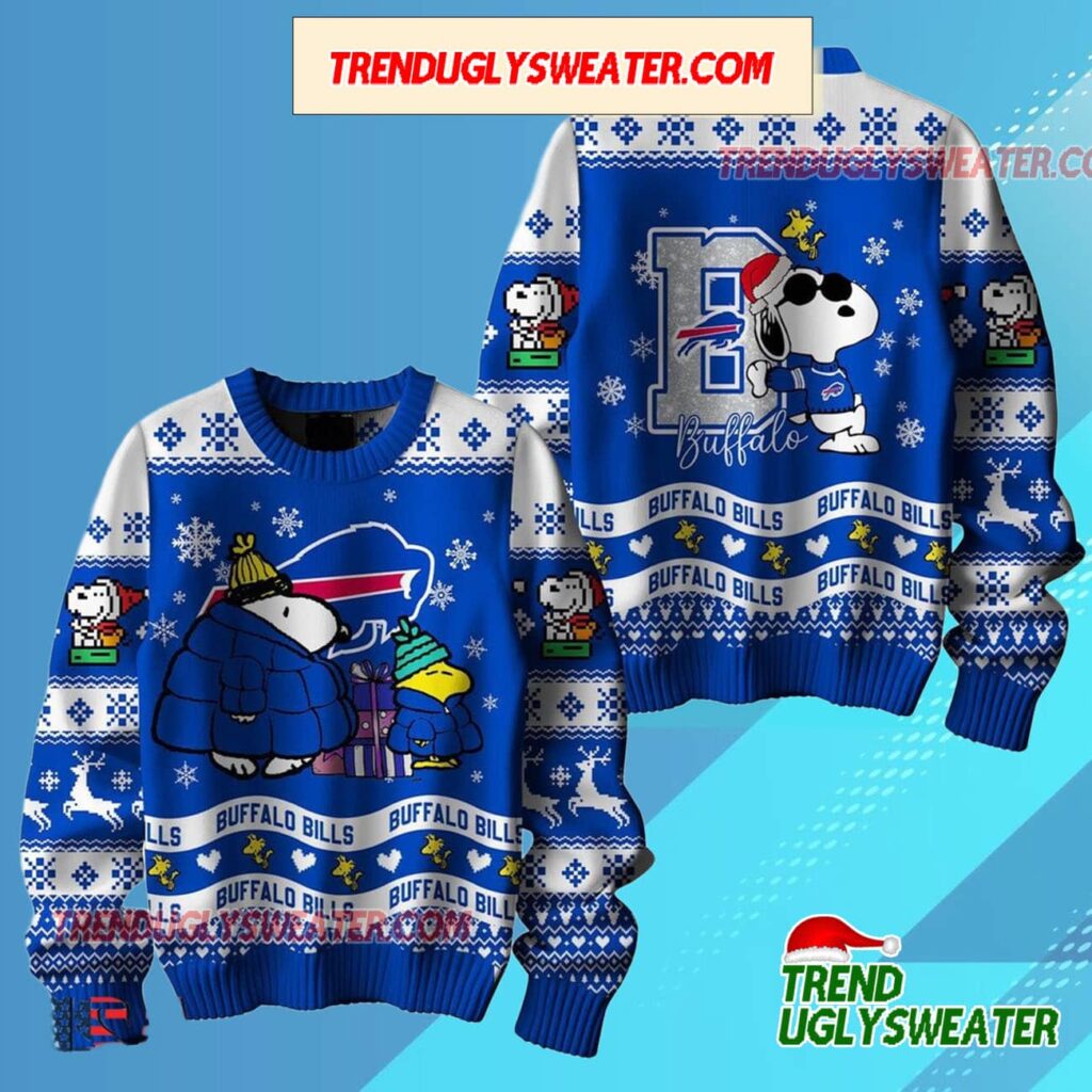 Nfl Buffalo Bills X Peanuts Snoopy New Design 2025 Ugly Christmas Sweater