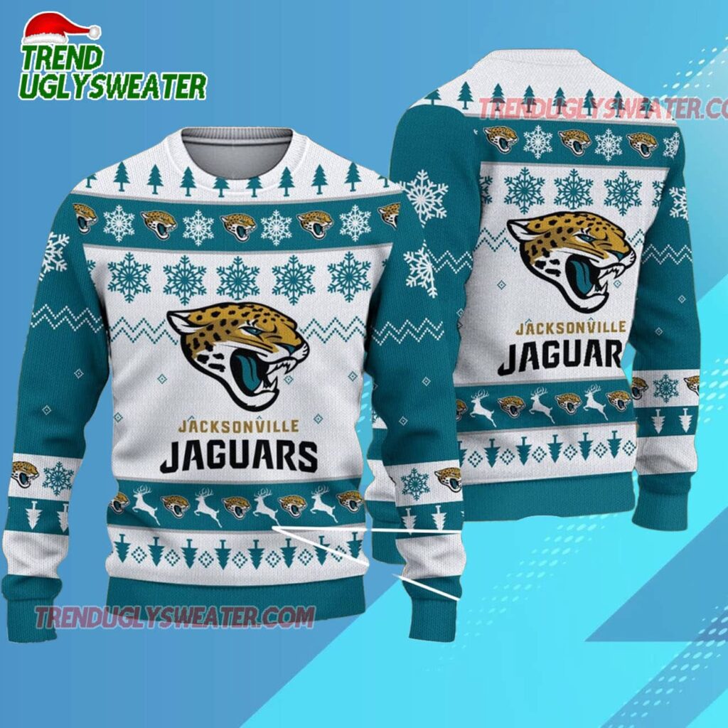 Nfl Jacksonville Jaguars 2025 Reindeer Christmas Tree Ugly Xmas Sweater