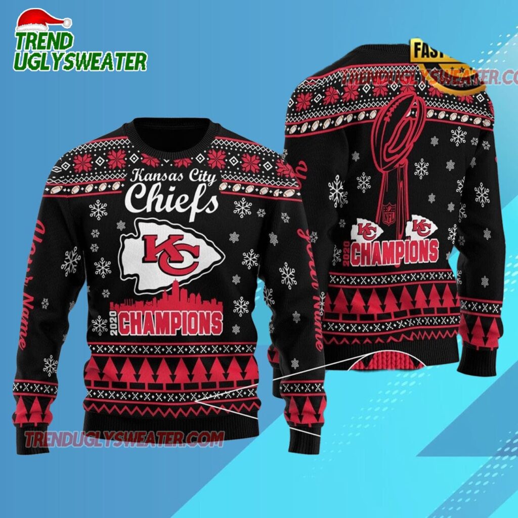 Nfl Kansas City Chiefs New Edition 2025 26 Custom Name Ugly Christmas Sweater