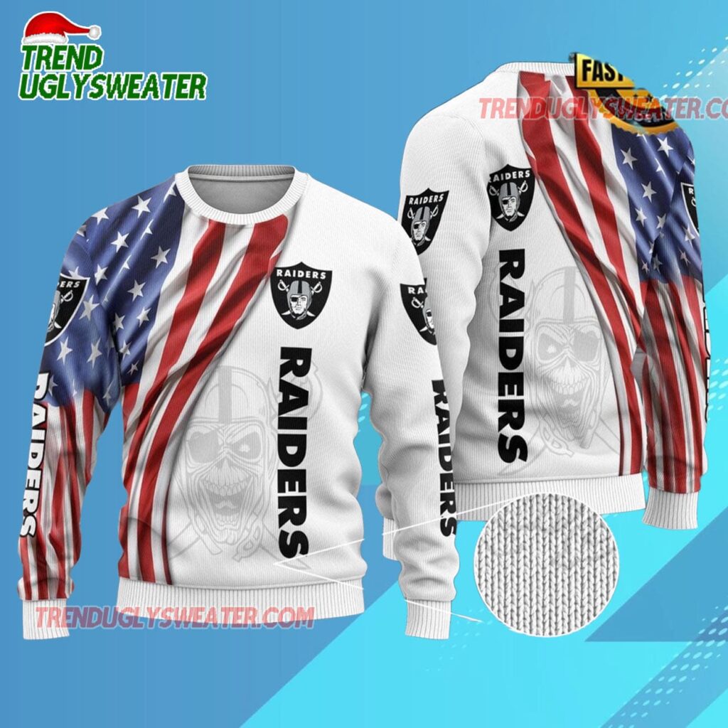 Nfl Las Vegas Raiders Flag New Edition 2025 Ugly Christmas Sweater