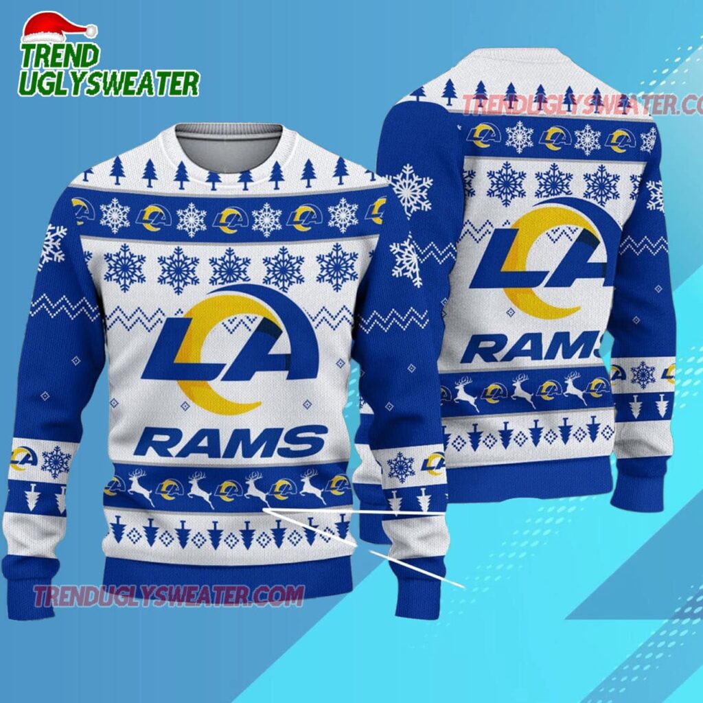 Nfl Los Angeles Rams 2025 Reindeer Christmas Tree Ugly Xmas Sweater