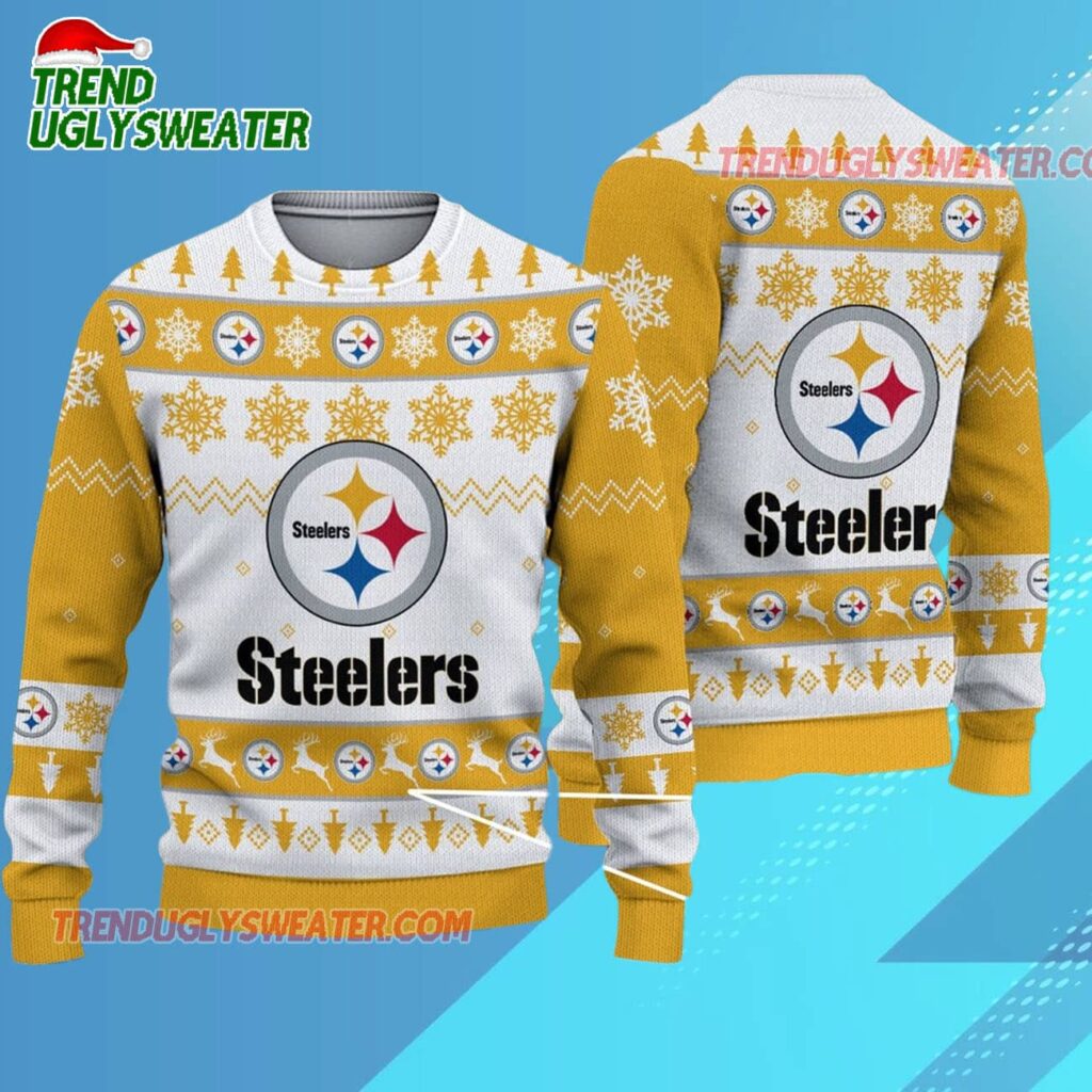 Nfl Pittsburgh Steelers 2025 Snowflake Reindeer New Design Ugly Xmas Sweater