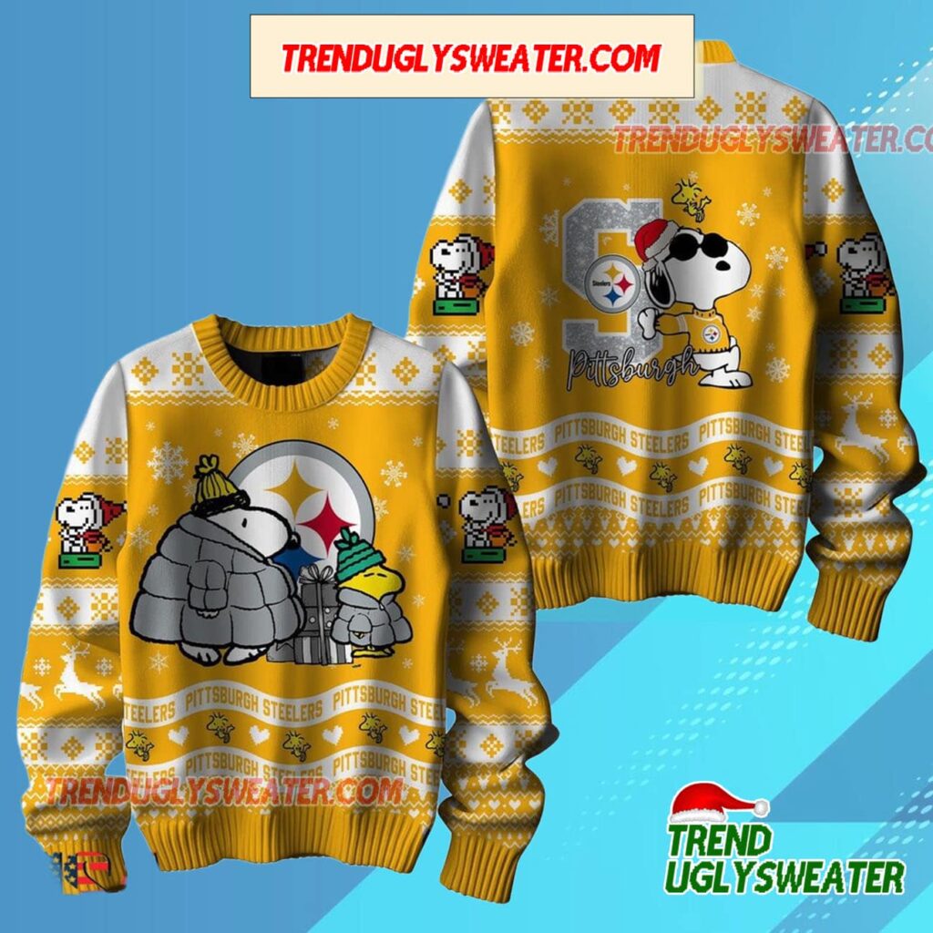 Nfl Pittsburgh Steelers X Peanuts Snoopy New Design 2025 Ugly Christmas Sweater