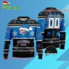 Oklahoma City Thunder Snowy Hoops Ugly Christmas Sweater 1