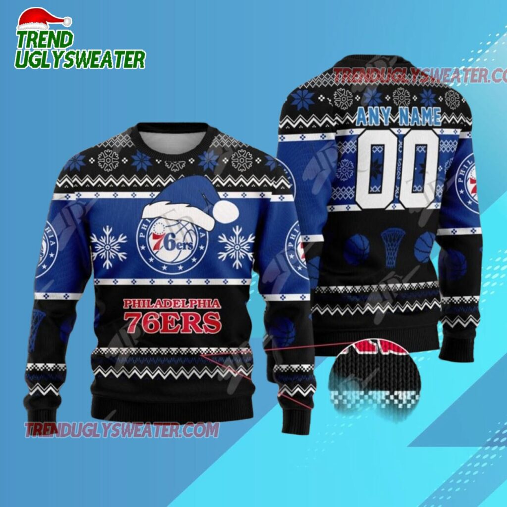 Philadelphia 76ers Festive Snowfall Ugly Christmas Sweater 1