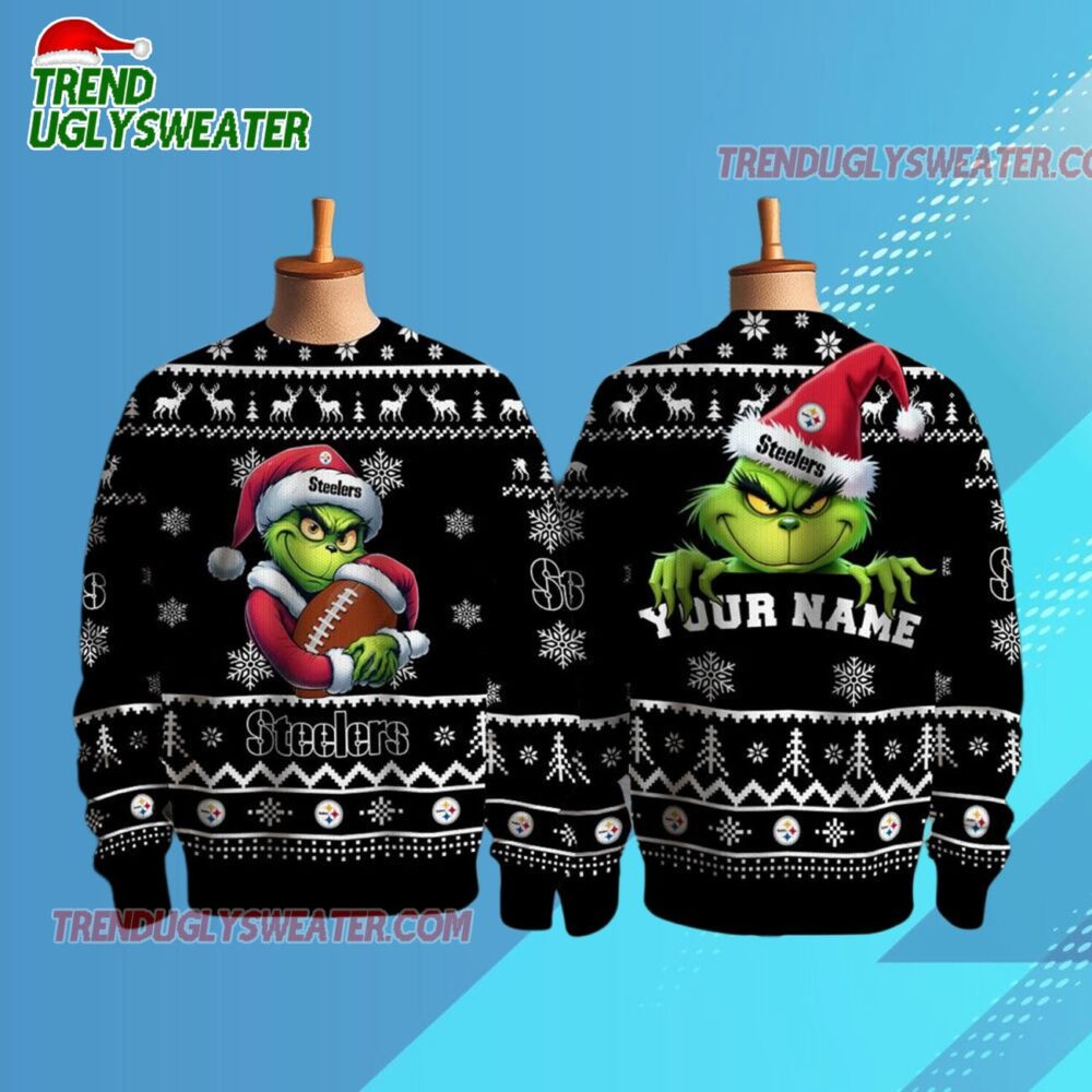Pittsburgh Steelers 2025 Nfl Grinch Football Personalized Ugly Christmas Sweater