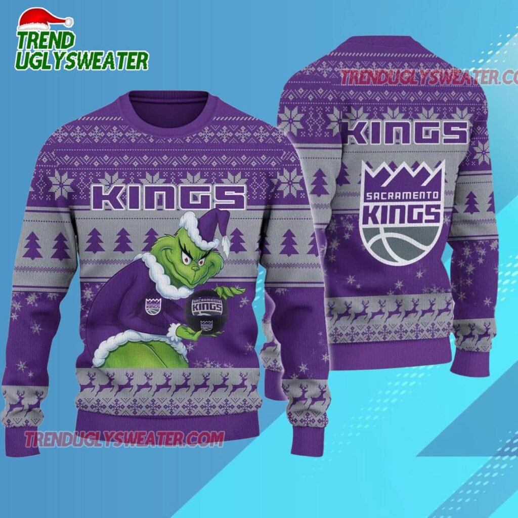 Sacramento Kings Grinch Stolen Ugly Christmas Sweater 1