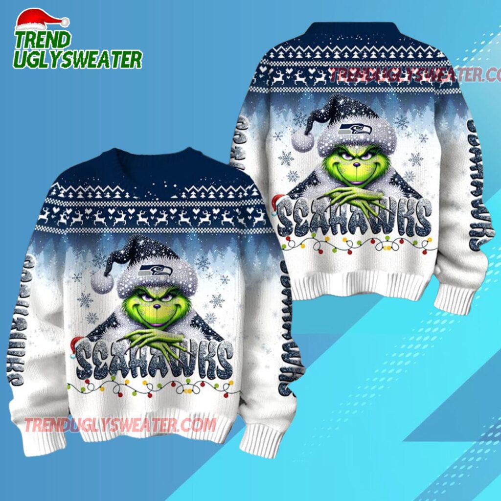 Seattle Seahawks Nfl X The Grinch 2025 Edition Ugly Christmas Sweater