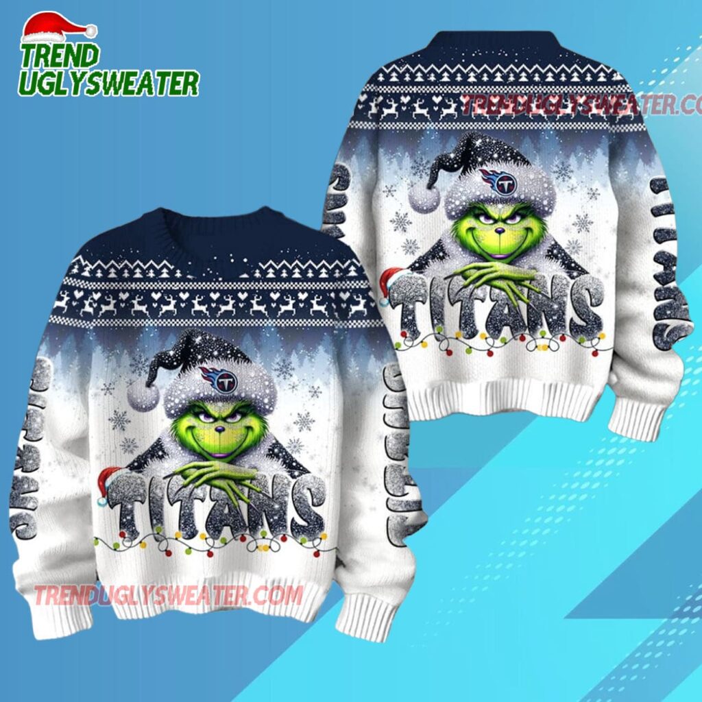 Tennessee Titans Nfl X The Grinch 2025 Edition Ugly Christmas Sweater