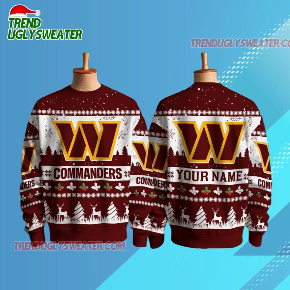 Washington Commanders Nfl Snow Ugly Christmas Sweater