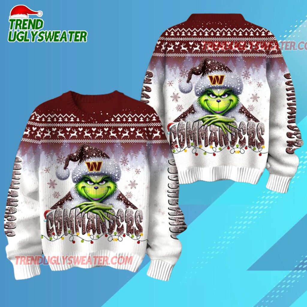 Washington Commanders Nfl X The Grinch 2025 Edition Ugly Christmas Sweater