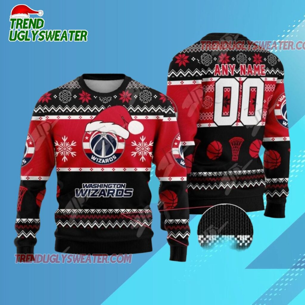 Washington Wizards Snowy Hoops Ugly Christmas Sweater 1