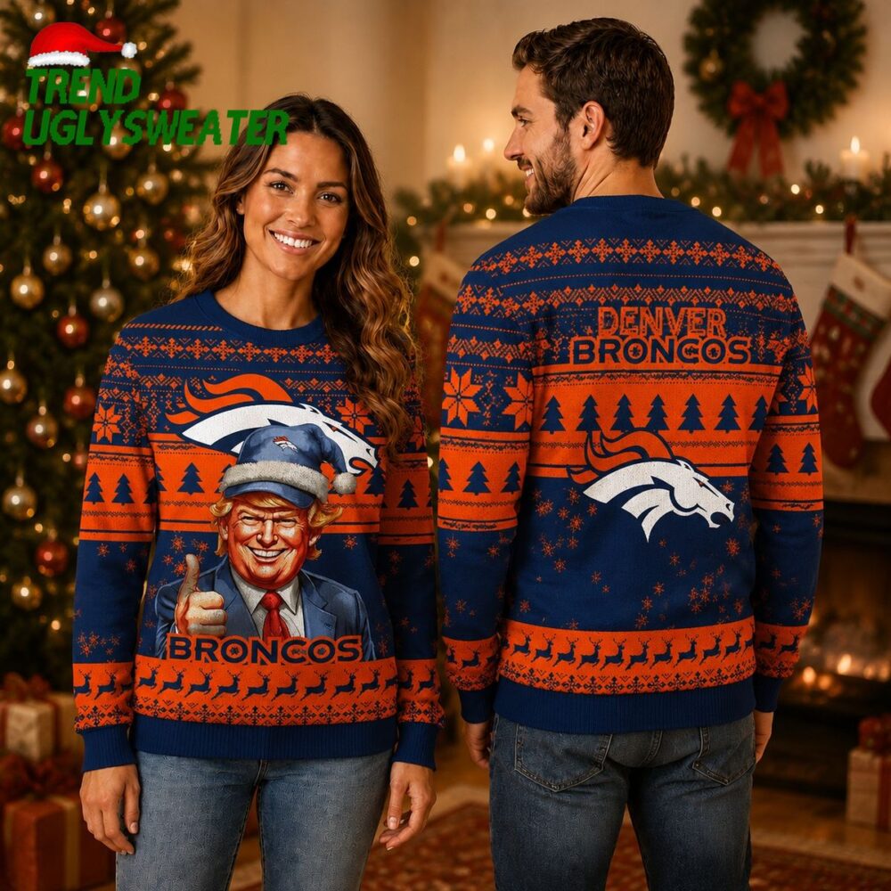 Denver Broncos Donald Trump Ugly Christmas Sweater