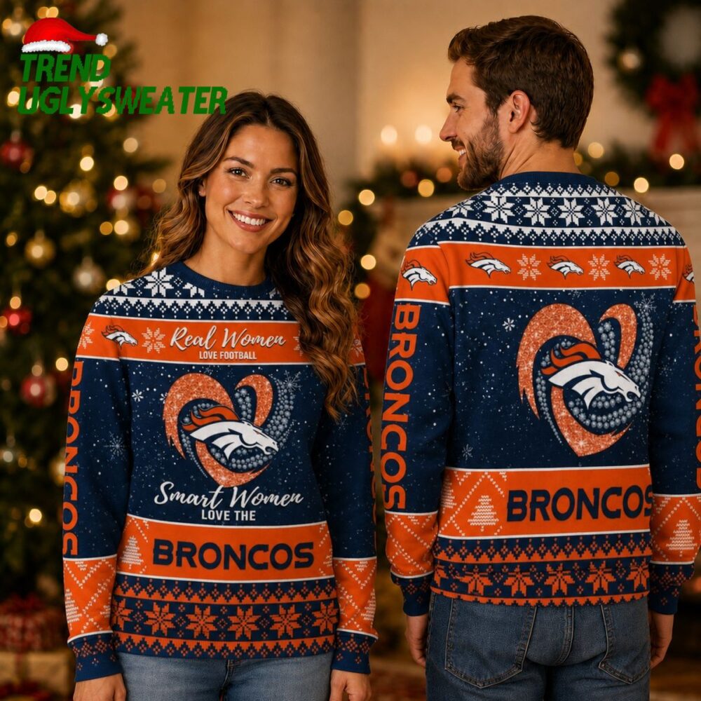 Denver Broncos Heartbeat Pride Ugly Christmas Sweater