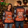 Denver Broncos On Orange And Black Background Christmas Ugly Sweater