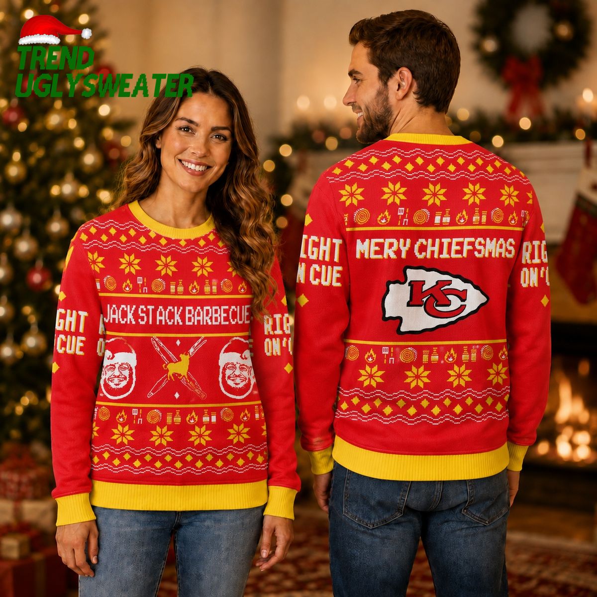 Kansas City Chiefs Bbq Blitz Ugly Christmas Sweater Kansas City Chiefs Bbq Blitz Ugly Christmas Sweater