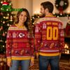 Kansas City Chiefs Custom Name Number Red Ugly Christmas Sweater 2 Kansas City Chiefs Custom Name Number Red Ugly Christmas Sweater