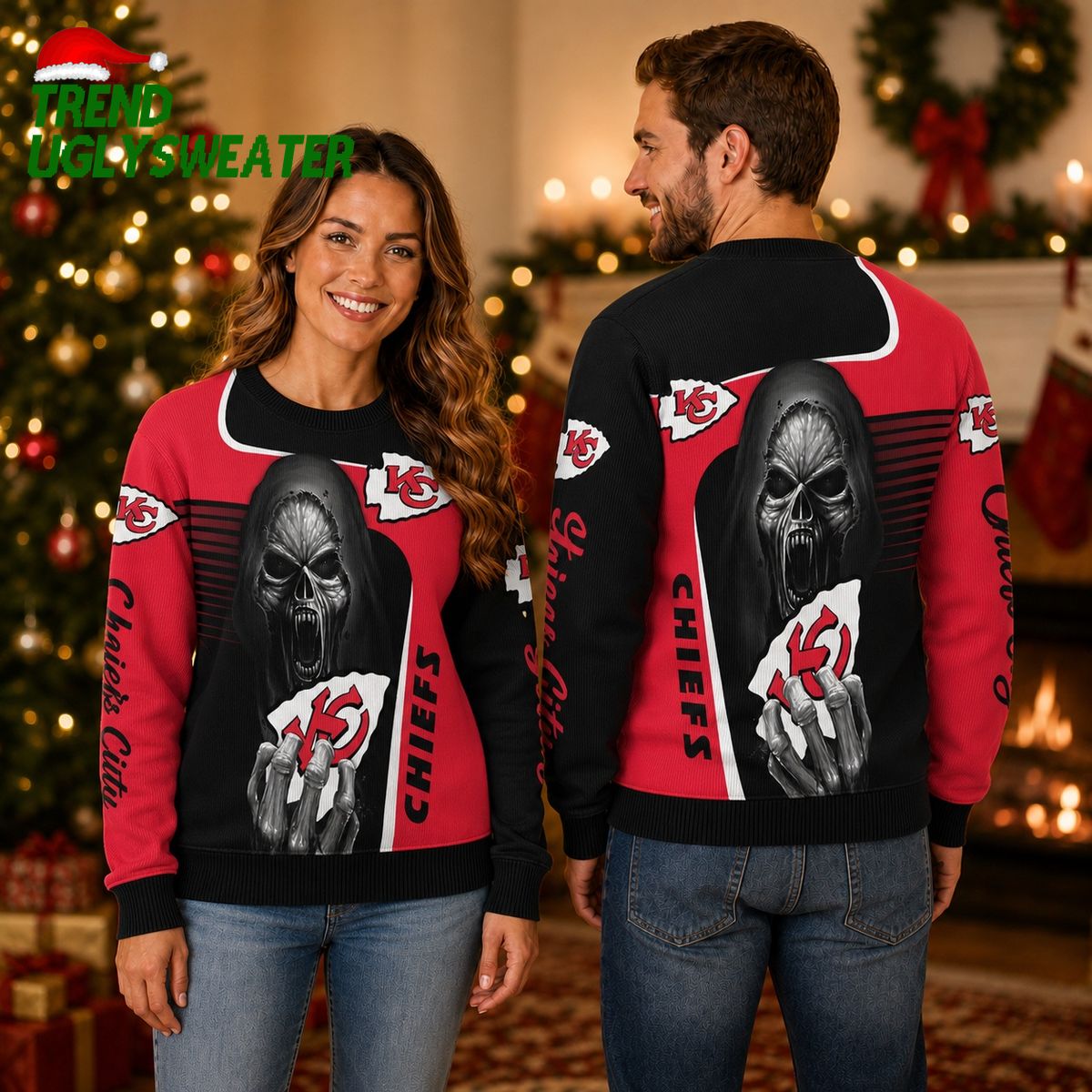 Kansas City Chiefs Fear The Reaper Ugly Christmas Sweater Kansas City Chiefs Fear The Reaper Ugly Christmas Sweater