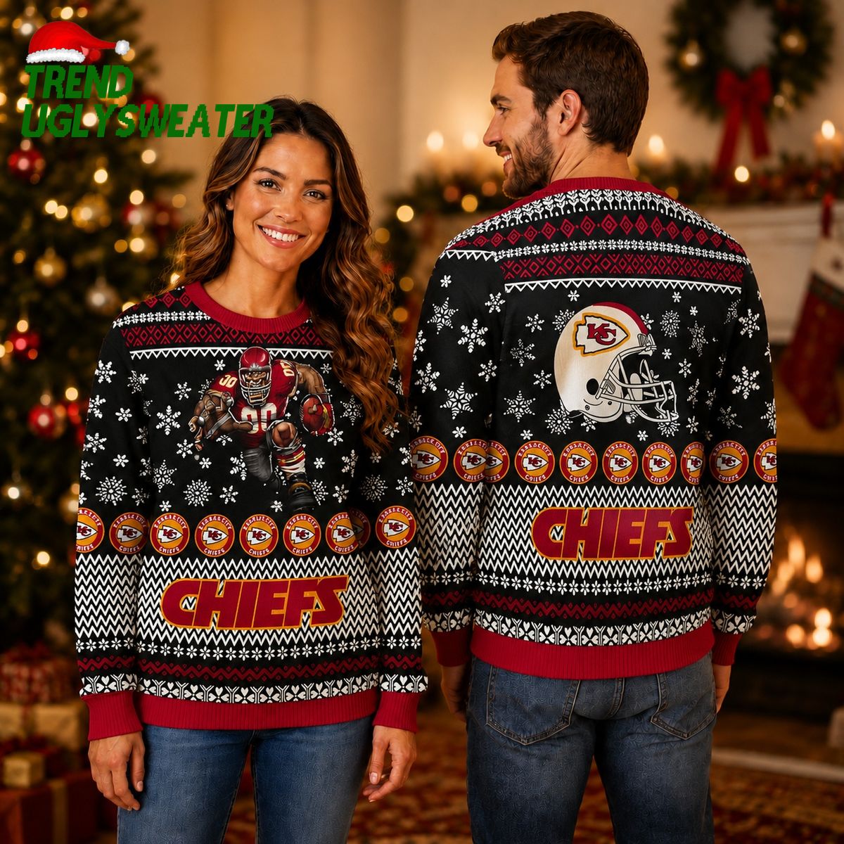 Kansas City Chiefs Game Day Holiday Ugly Christmas Sweater Kansas City Chiefs Game Day Holiday Ugly Christmas Sweater