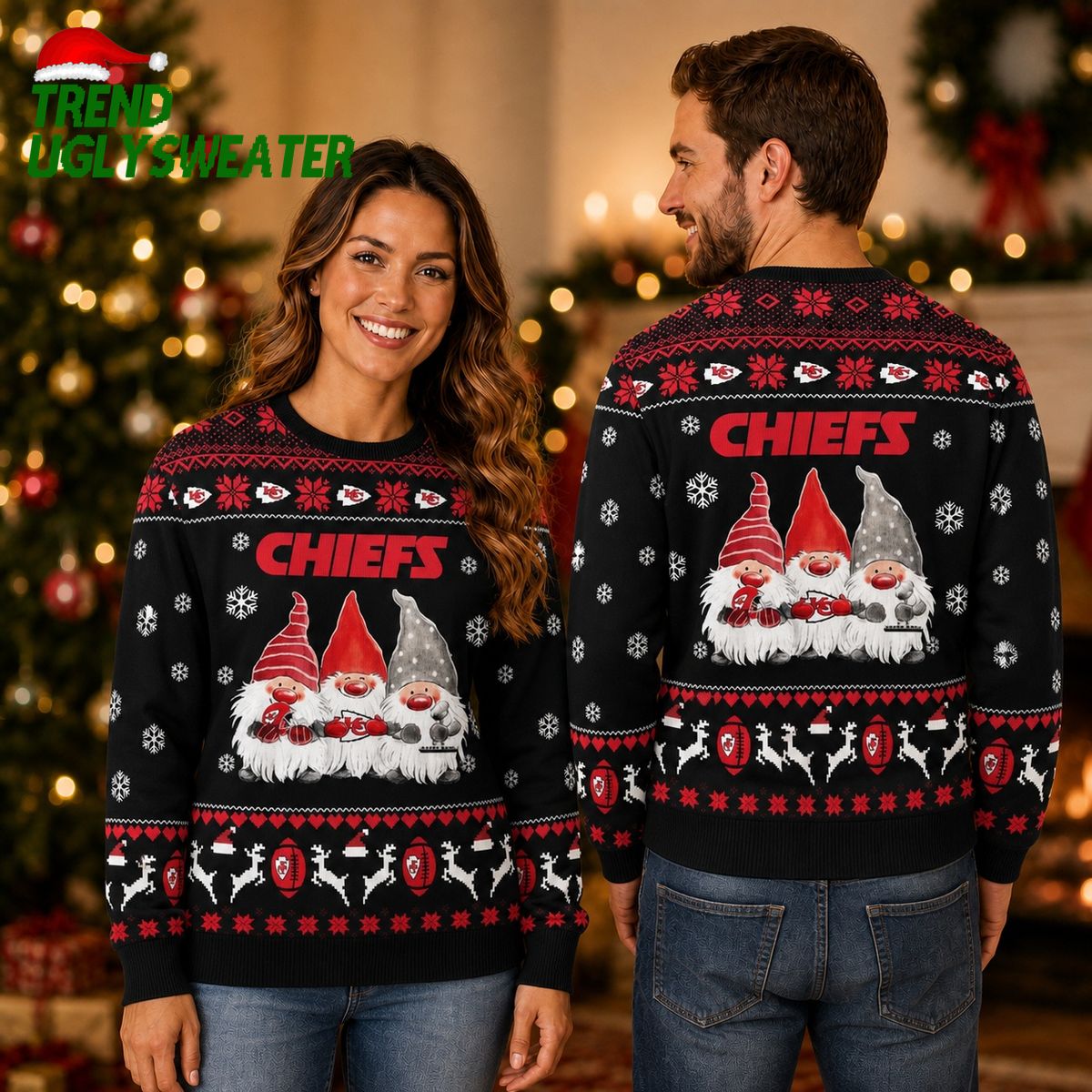 Kansas City Chiefs Gnome Cheer Ugly Christmas Sweater Kansas City Chiefs Gnome Cheer Ugly Christmas Sweater