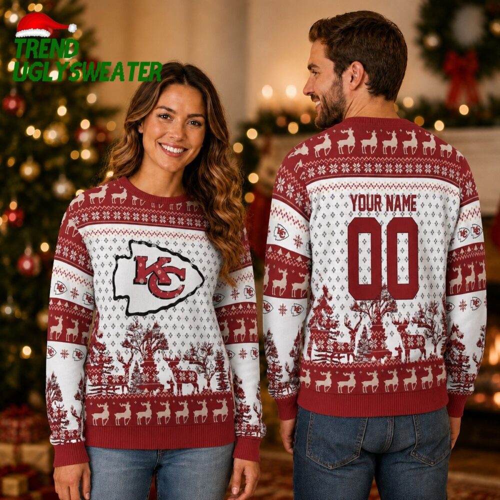 Kansas City Chiefs Personalized Reindee Ugly Christmas Sweater