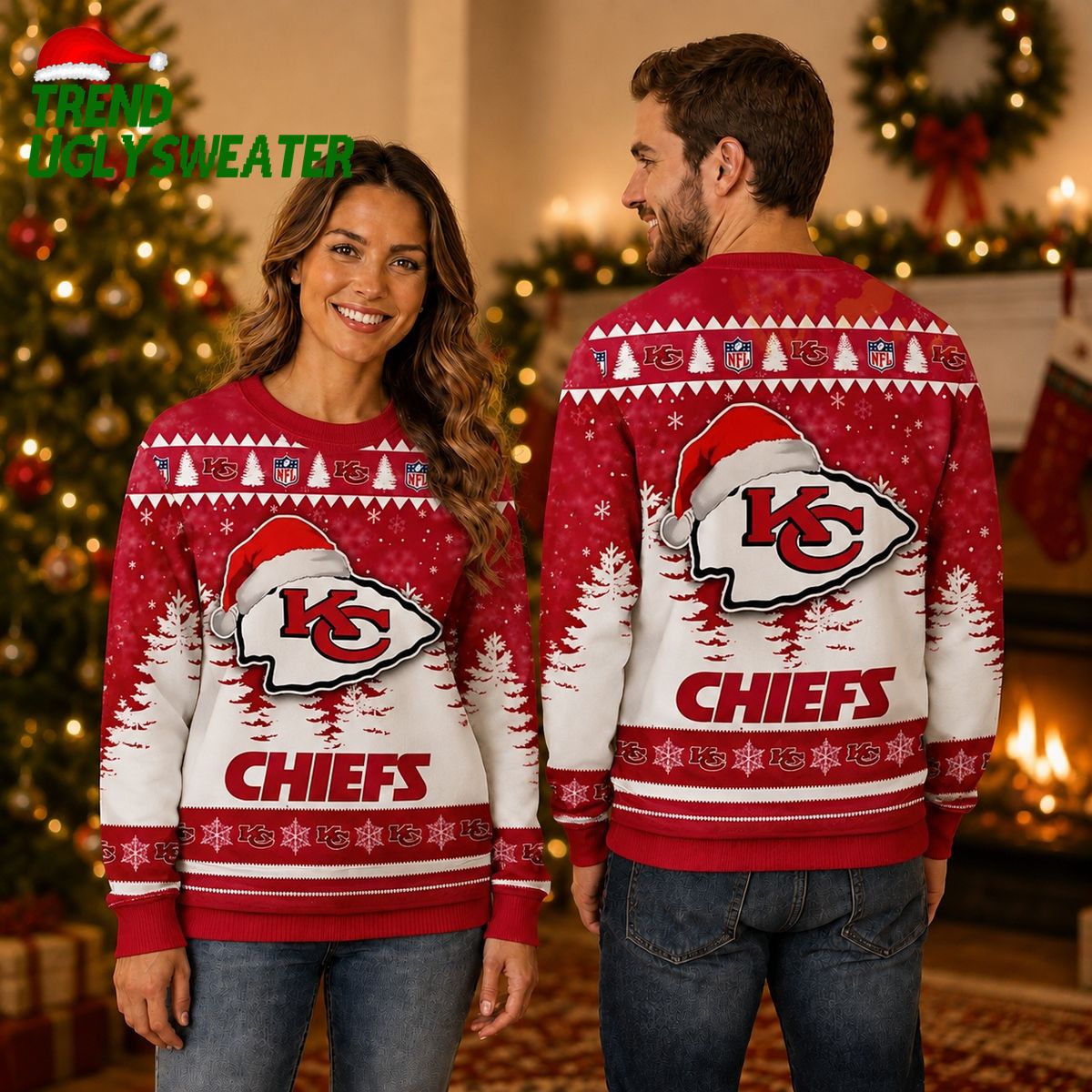 Kansas City Chiefs Santa Spirit Ugly Christmas Sweater Kansas City Chiefs Santa Spirit Ugly Christmas Sweater