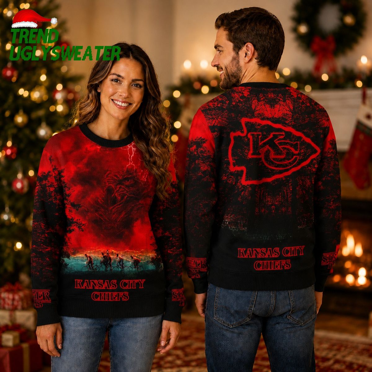 Kansas City Chiefs Stranger Things Ugly Christmas Sweater Kansas City Chiefs Stranger Things Ugly Christmas Sweater