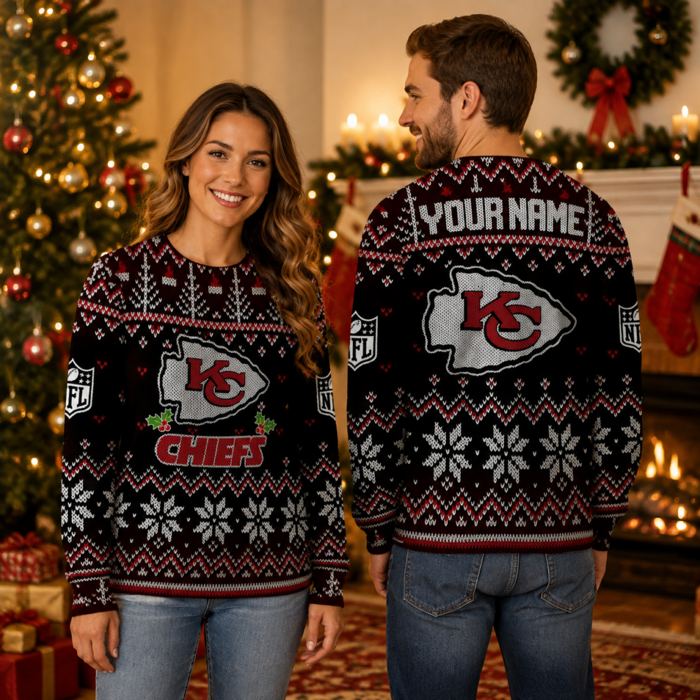 Kansas City Chiefs Ugly Christmas Sweater Mickey Mouse The Decisive Throw Unisex Sweater