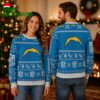 Los Angeles Chargers Logo Reindeer and Snowflake Ugly Christmas Sweater 2 Los Angeles Chargers Logo Reindeer and Snowflake Ugly Christmas Sweater