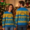 Los Angeles Chargers Reindeer and Christmas Tree Ugly Christmas Sweater 1 Los Angeles Chargers Reindeer and Christmas Tree Ugly Christmas Sweater